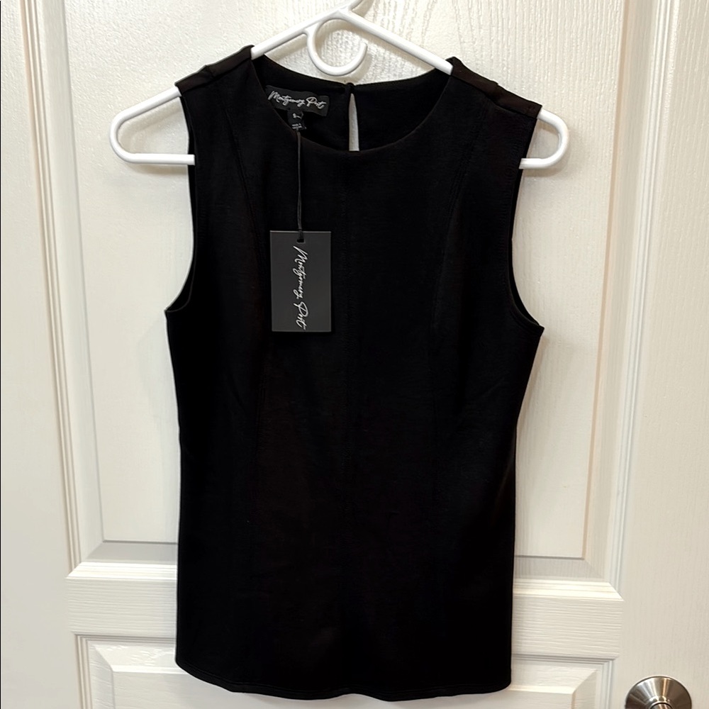 NWT Montgomery Post Mani Ponte Peplum Knit Tank